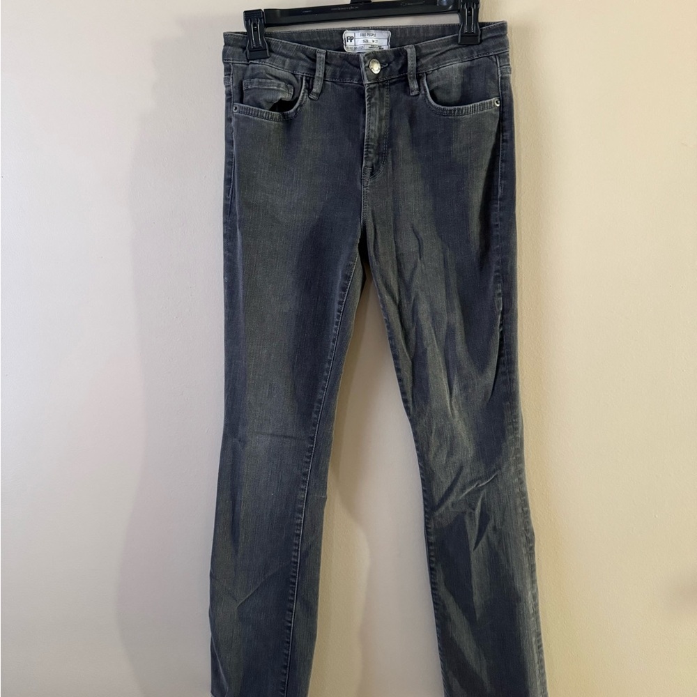 Free People Dark Gray Women's Straight Leg Jeans